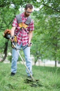 Man wearing safety glasses